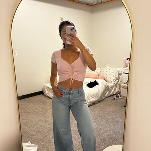 Artizia Pink Ruched Crop Top